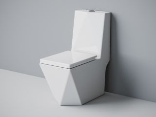 Унитаз-моноблок Laguraty 071 A с сиденьем микролифт белый